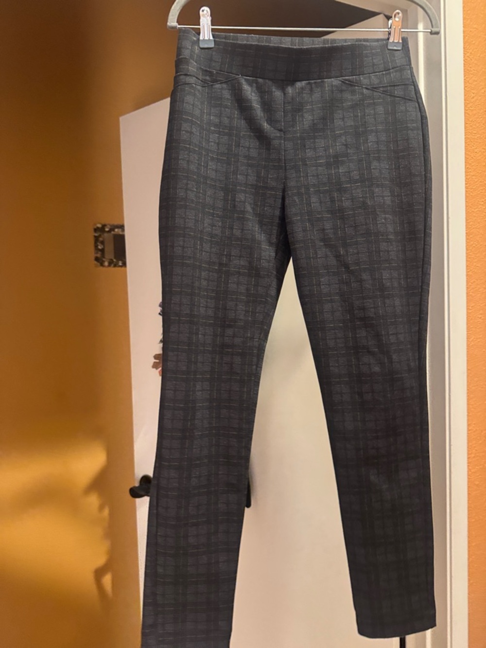 Calvin Klein Gray Plaid Pants with Subtle camel  Worn 2 times. See pictures